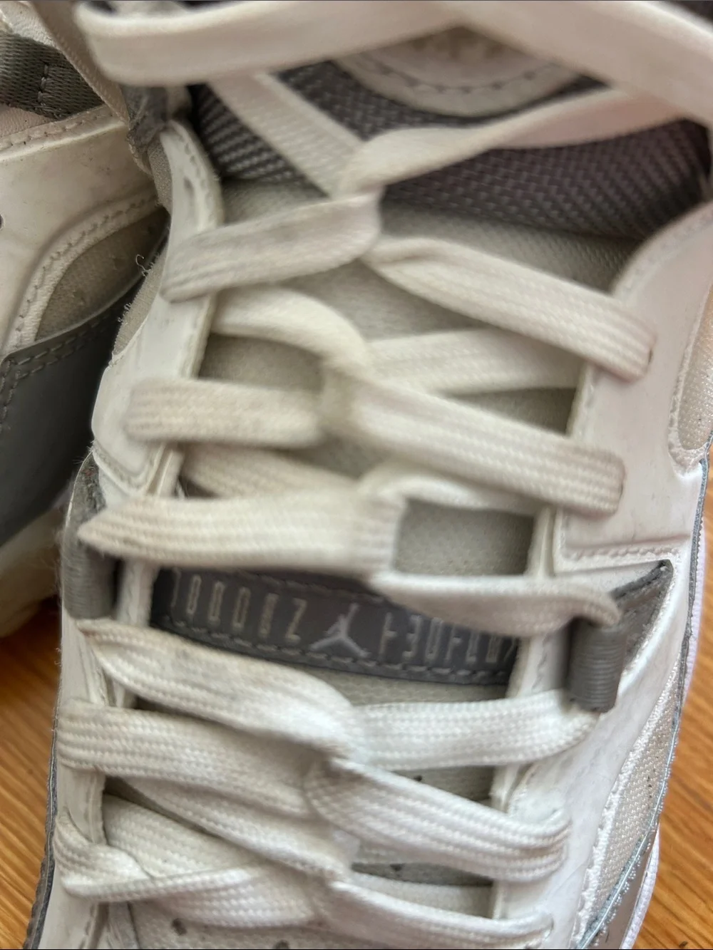 Jordan Mens White and Gray High-Top Basketball Sneakers